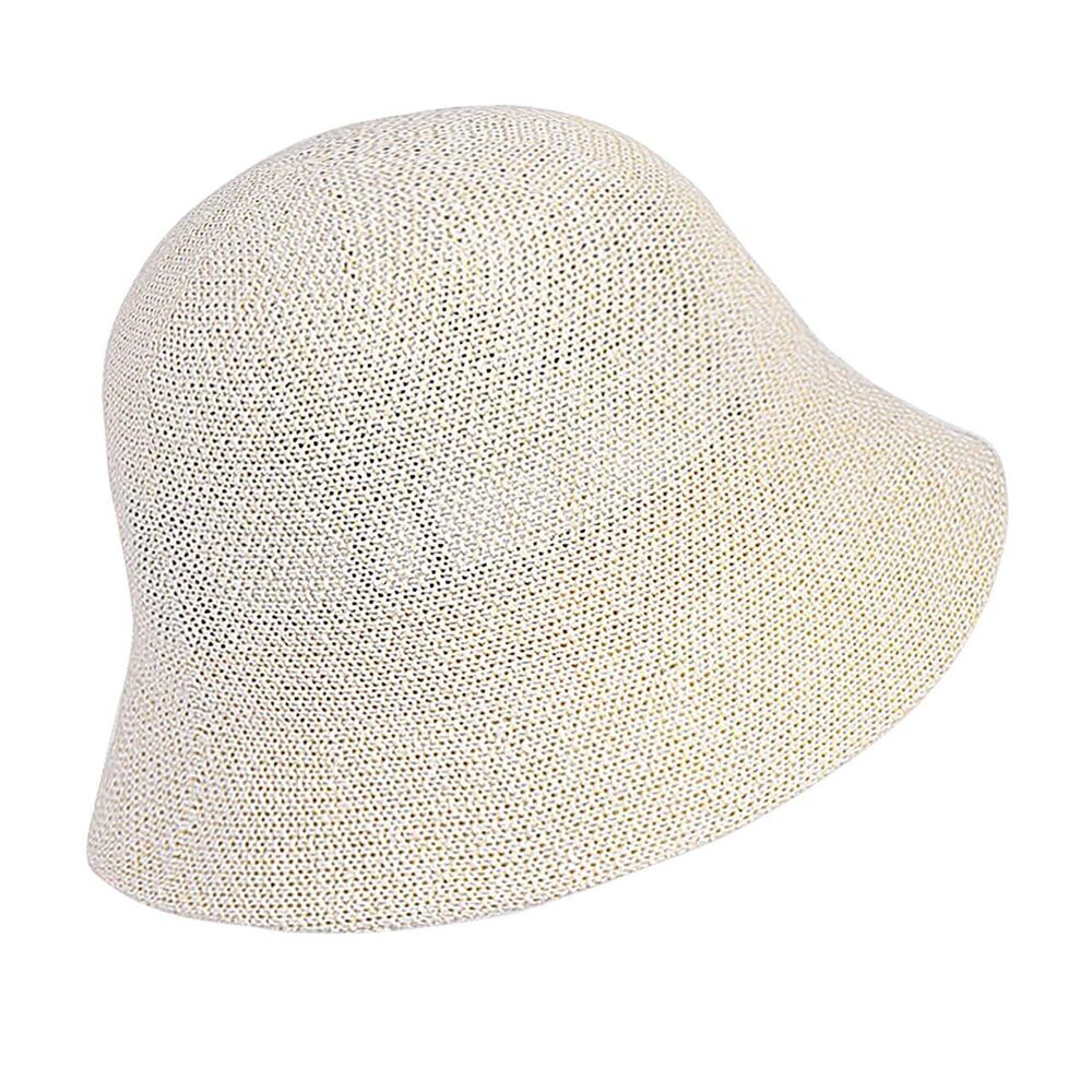 9172 Unisex Travel Mesh Woven Sun Bucket Hat Vintage White Summer Beach